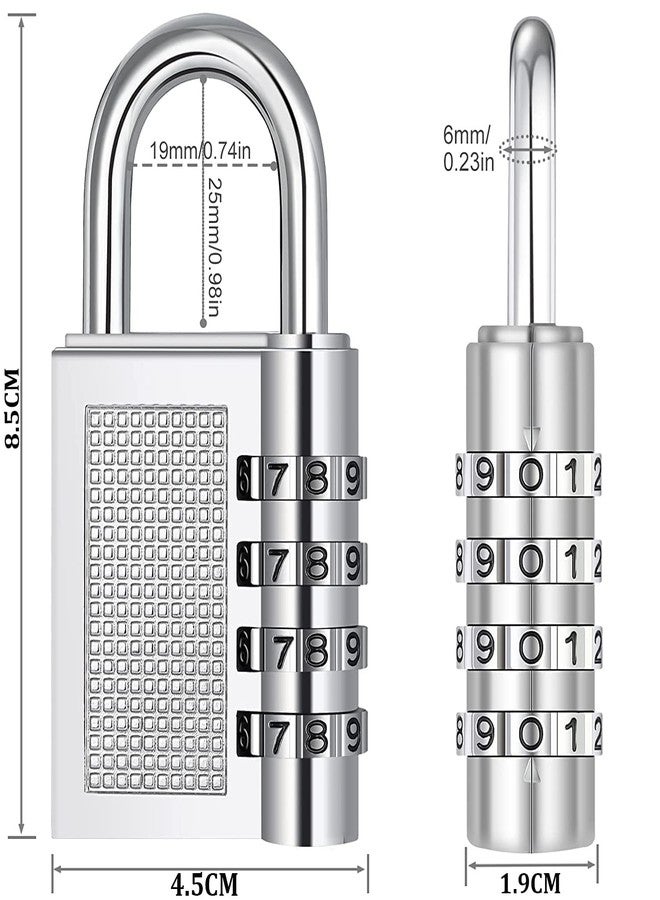 AmigozZ 4 Digit Combination Lock, Bag Lock, Number Lock for Bag, Luggage, Door Gate, Tool Box Padlock. 4-Digit Safe Pin Password Zinc Alloy Hand Bag Shape Number Combination Lock, 1 - Piece | Silver - Image 3